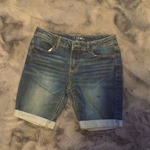 Long jean shorts